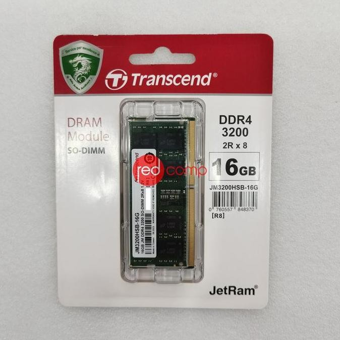 TERBARU - Transcend JetRam DDR4 16GB 3200 MHz SODIMM (JM3200HSB-16G)