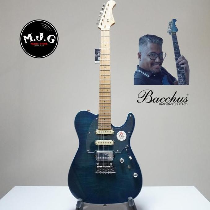 gitar elektrik bacchus universe TAC24AD andre dinuth signature blue burst HSS alnico pickup