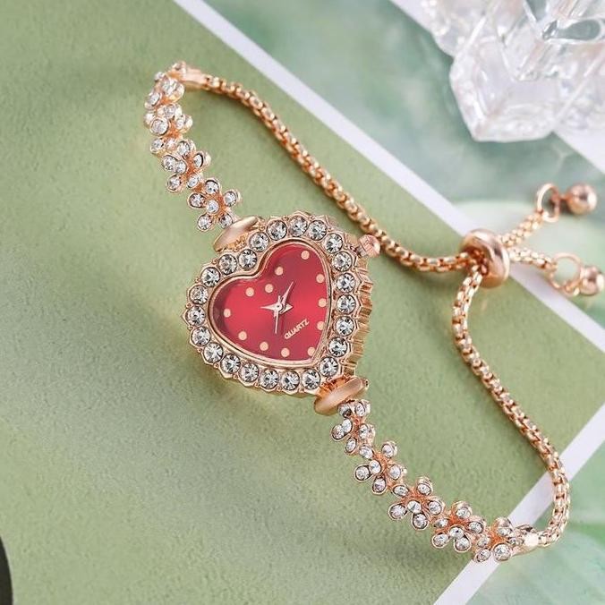 Jam Tangan Fashion Wanita Love Tali Gelang Serut