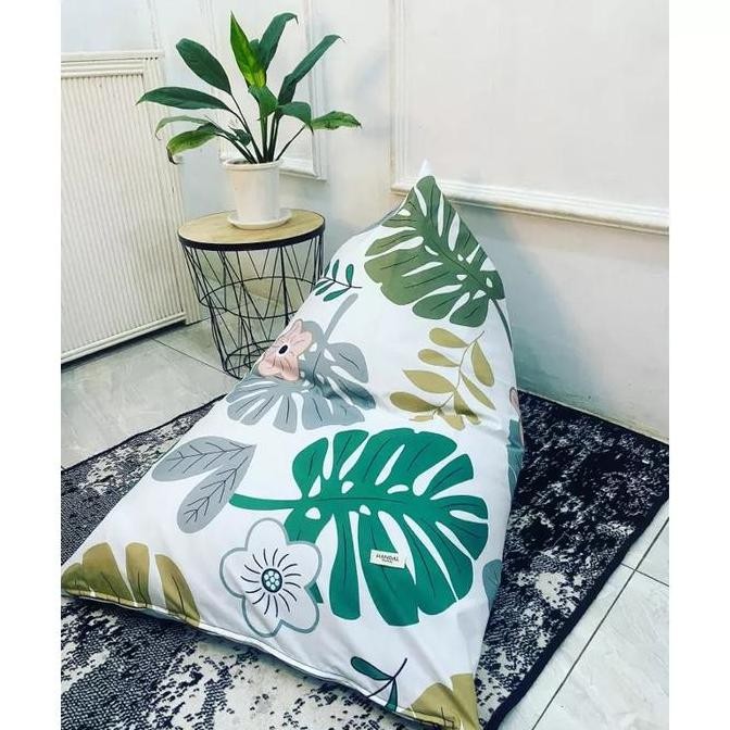 BEBAS ONGKIR - Sofa Bean Bag Isi Styrofoam Motif Flora Bean Bag Bantal