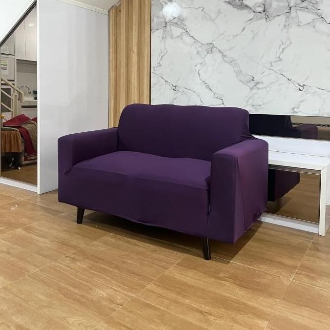 TERMURAH - cover sofa sarung sofa polos free bh sarung bantal- seater - ungu