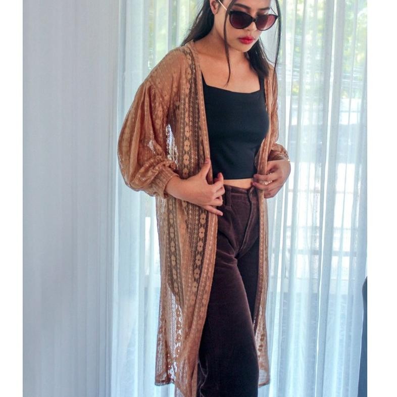 Berkualitas [HARGA GROSIR] Outer Panjang Jasmine Cardigan Lace busana pantai [911] 