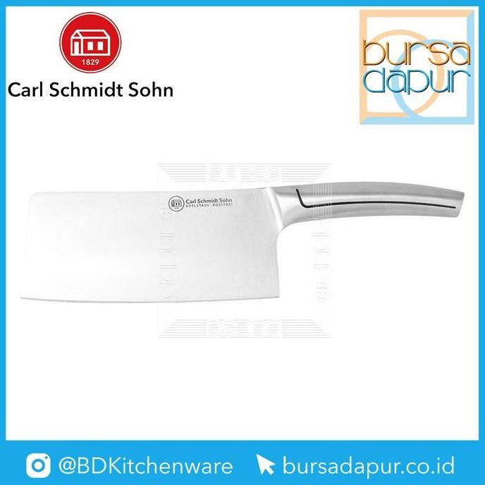 Carl Schmidt Sohn Kleve Cleaver 18 cm / Pisau Gagang Stainless Steel Lis Hitam