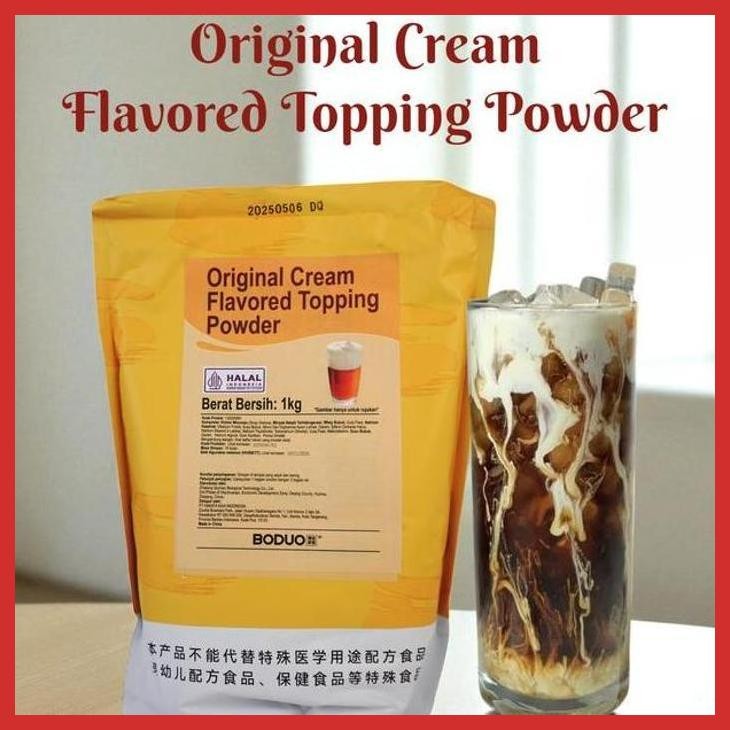 

COD BODUO ORIGINAL CREAM FLAVORED TOPPING POWDER - BUBUK TOPPING PREMIX 1KG [BUMBU OLAHAN MAKANAN]