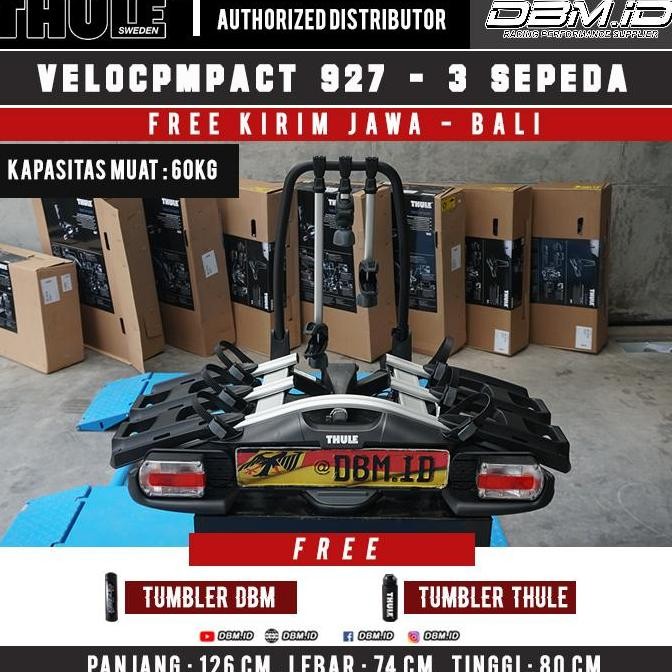 NEW Thule 927 VeloCompact 3 Bike Carrier Rak Sepeda Belakang Towing Mobil