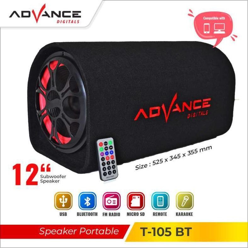 ADVANCE - Speaker Bluetooth Portable Subwoofer Bass 12 Inch (T-105BT)