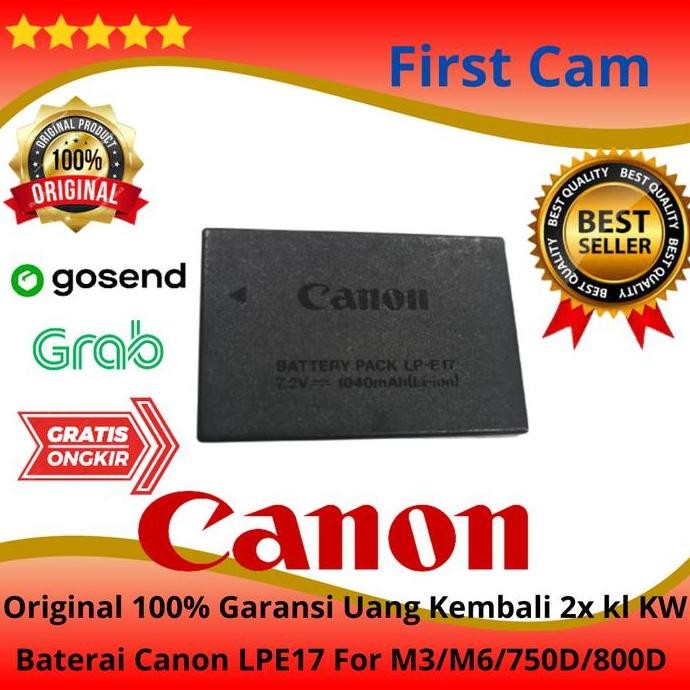 TERBARU - Baterai CANON LPE17 LP-E17 ORIGINAL For DSLR CANON (EOS M3-EOS 750) 77