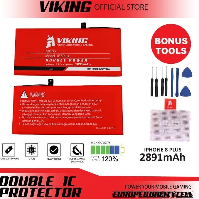 VIKING Baterai Iphone 8 Plus Double Power