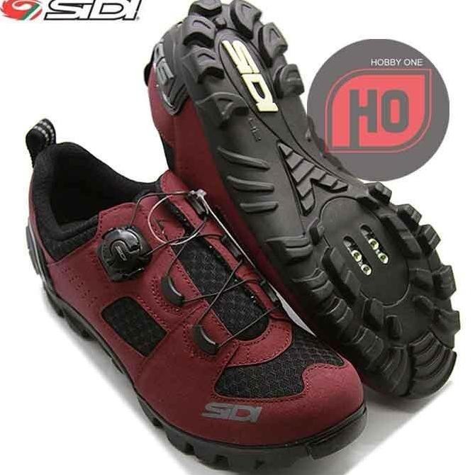 SIDI MTB TURBO BURGUNDY BLACK - Sepatu Cleat MTB