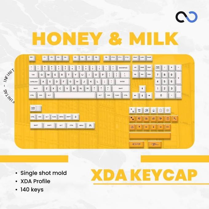 Keycaps PBT Honey and Milk / Honey Milk XDA Profile Keycap