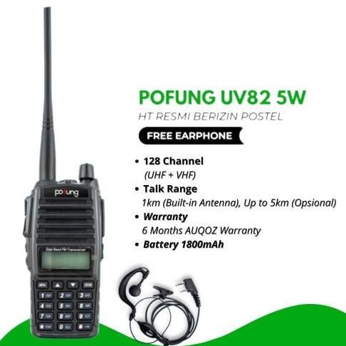 TERLARIS - AUQOZ x Pofung HT Walkie Talkie UV82 Handy Walkie Talkie - Radio HT UHF VHF / HT Murah Ja
