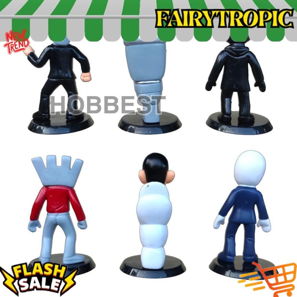 Cuci Gudang Action Figure SKIBIDI TOILET set - Miniatur Pajangan Mainan Kepala Radio TV Man Topper K