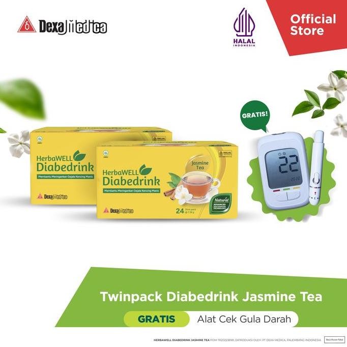 

HerbaWELL Diabedrink Jasmine Tea Isi 24 Stickpack - Twin Pack
