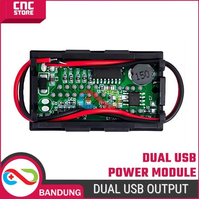 Modul Indikator Tegangan Baterai 12V-24V Dual Usb Output Charger Hp/Mobile Phone Dengan Auto Identif