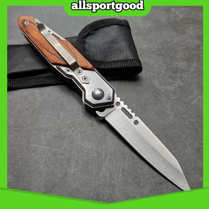 DOOM BLADE MOTIF KAYU DENGAN SARUNG - KNIFE KUALITAS PRODUK TERBAIK