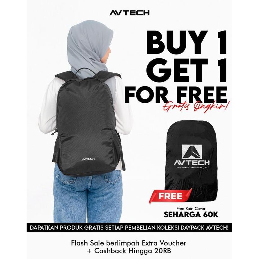 Sale AVTECH - Tas Ransel Daypack Laptop Harian Sekolah Kerja Travel Bag Lifestyle 20 Liter - CAVIAS 