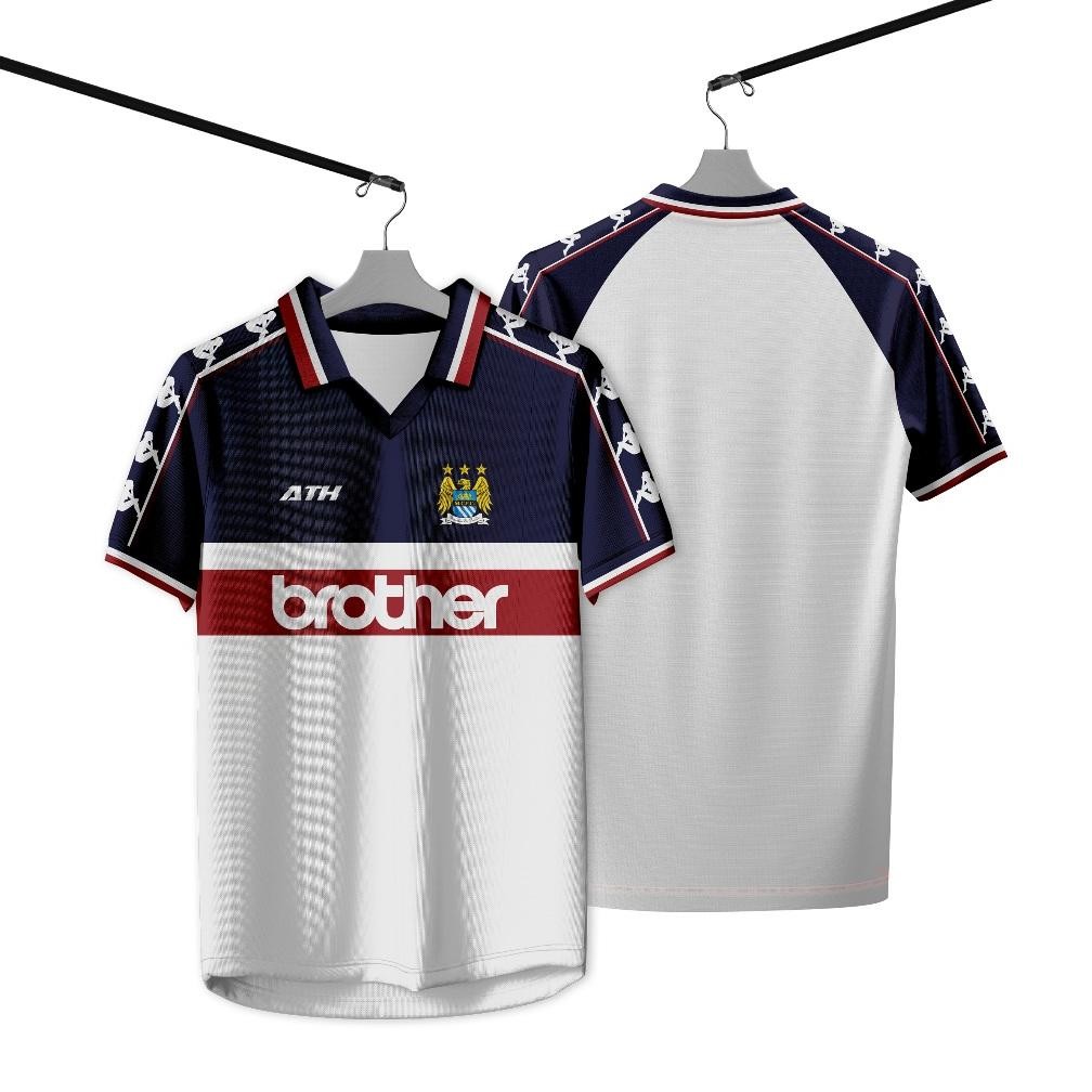 ATHLETIC SPORTWEAR - Jersey Vintage Bola Fantasy Manchester City Away 1997 Fullprinting Casual - Ata