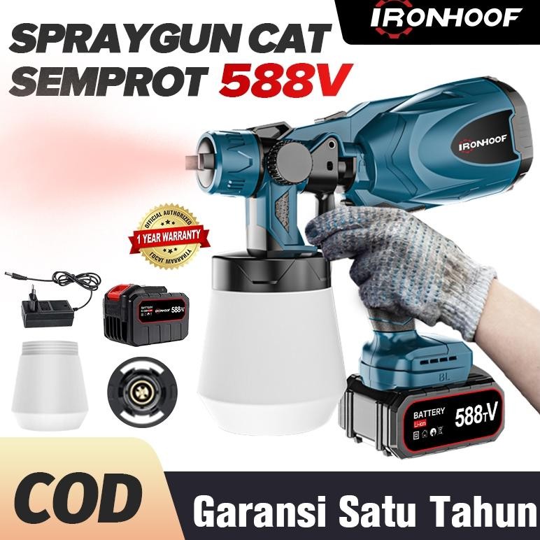 IRONHOOF 800ML Spraygun Cat Semprot Electric Spray Gun Baterai Alat Semprot Cat