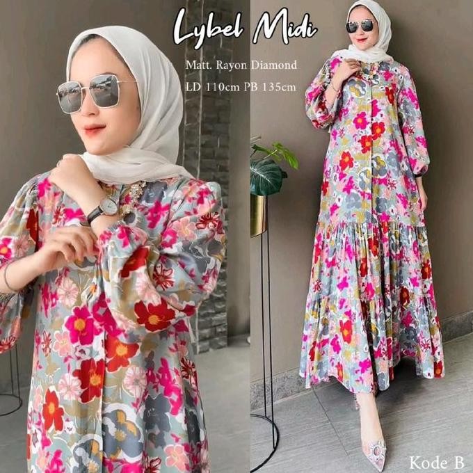 (Good) [BISA COD]PREMIUM//GAMIS LYBEL RAYON DIAMOND PREMIUM GAMIS MOTIF BUNGA ZIGZAG SALUR POLOS GAM