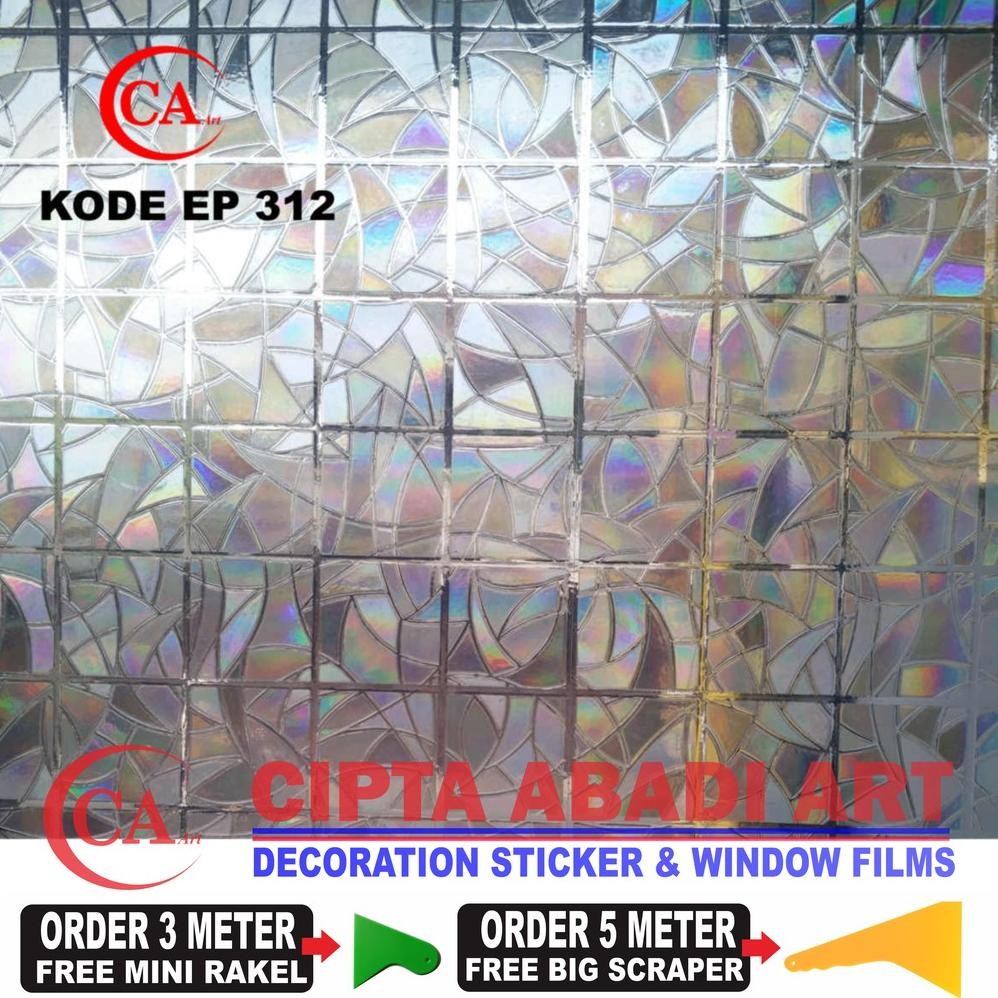 ACH - Stiker Kaca Jendela,Pintu Rumah Kantor Toko Motif 3D