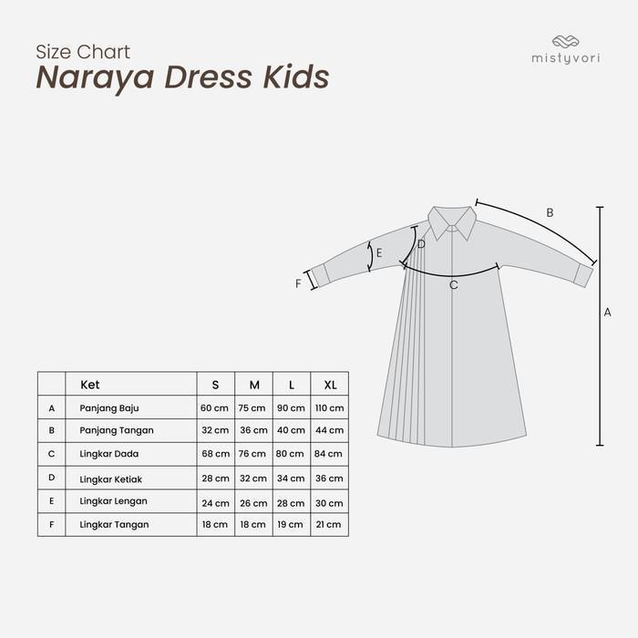 Mistyvori | Naraya Dress Kids Baju Anak Perempuan Muslim Panjang Nyaman Kerah Kancing Printing Gamis