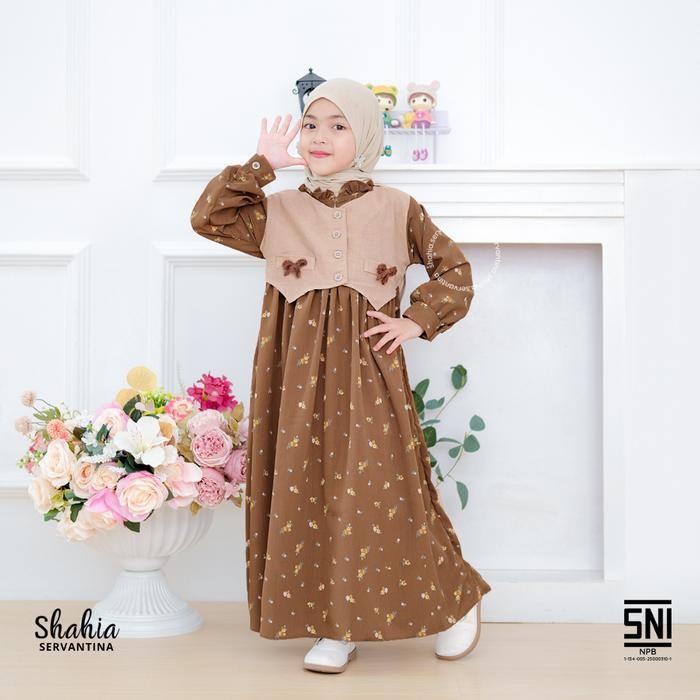 Shahia Servantina - Yoona Dress Crincle Gamis Pita Anak Perempuan Baju Muslim