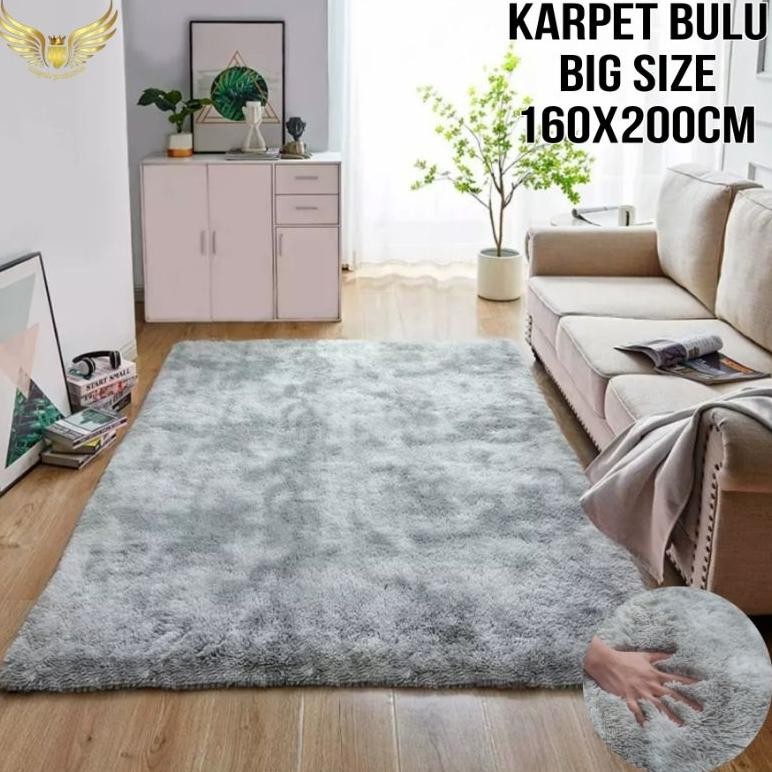Karpet bulu ukuran besar 200x160x5cm