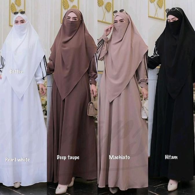 GAMIS HALIMA ABAYA ALEXA ANTI UV SET SYARI BY ARSY HIJAB SET JILBAB FRENCH KHIMAR SYAR'I LENGAN BALO