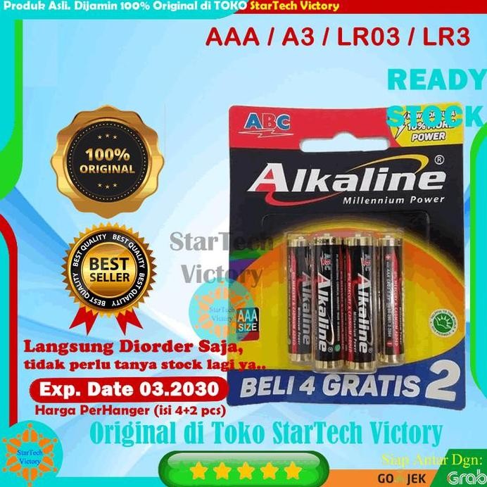 Baterai AAA A3 1.5V ABC ALKALINE Battery murah