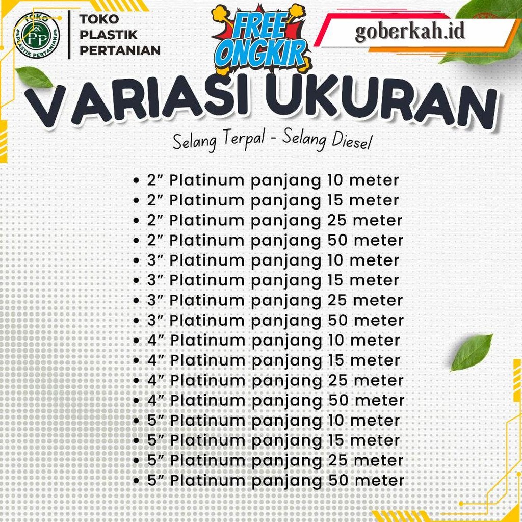 Selang Terpal Plastik 5 Dim 25Cm Panjang 25 Meter - Selang Diesel Terlaris