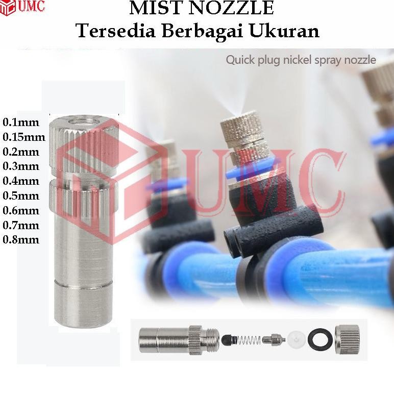 Promo Cod Mist Nozzle Sprayer Embun 0.1 Mm 0.2 Mm 0.3 Mm 0.4 Mm 0.5 Mm 0.6 Mm 0.7 Mm 0.8 Mm Head Mis