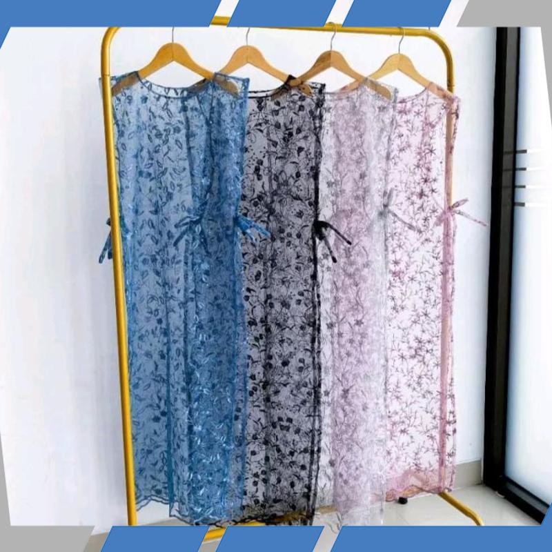 Termurah Outer Cardigan Long Vest Brukat/Rompi Brukat/Luaran Gamis/Outer Terbaru Tile Brukat NHA-00