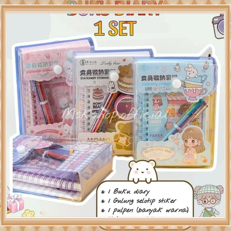 Terbaik BUKU BINDER 1 SET/ NOTEBOOK BUKU CATATAN MOTIF LUCU/ BUKU DIARY AESTHETIC KARAKTER LUCU/ KAD