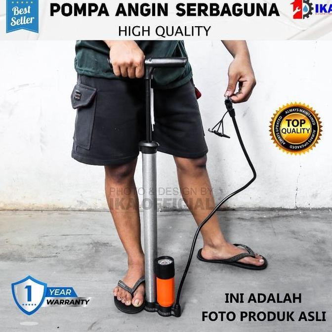 DR1>> Pompa Sepeda Pump MTB Roadbike Presta Bola Pompa Angin Ban Sepeda Motor Mobil Bola Plus Meter 