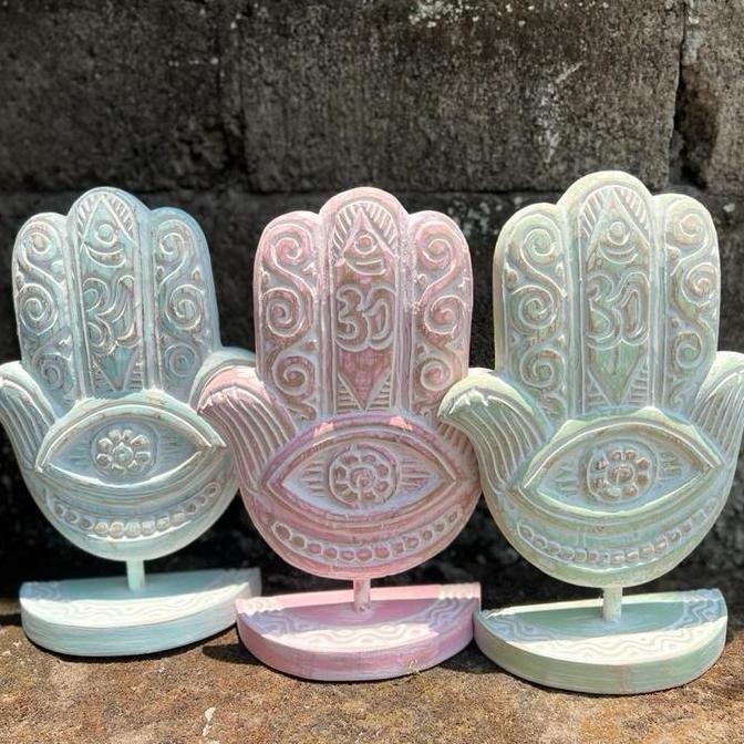 ] Pajangan Hamsa hand 25 x 35 cm  - Patung Tangan Jimat Hamsa hand - Hamza hand - hand sculpture - P