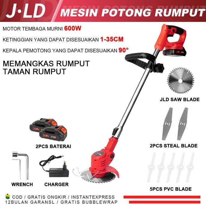 JB JLD Mesin Pemotong Rumput Adjustable 36V Multifungsi Pemotong Rumput Portable Alat Mesin Potong R