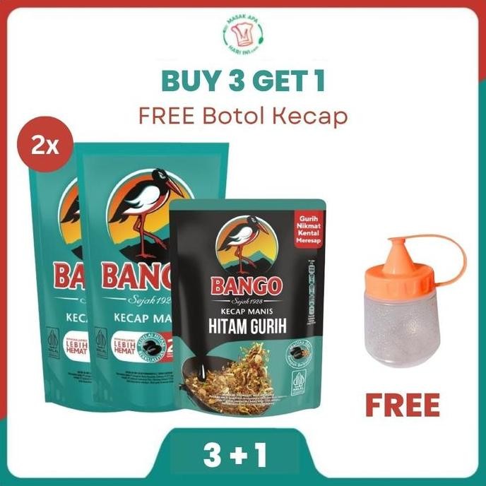 Promo [Free Botol Kecap] Buy 2 Bango Kecap Manis 950G + Bango Hitam Gurih 550G