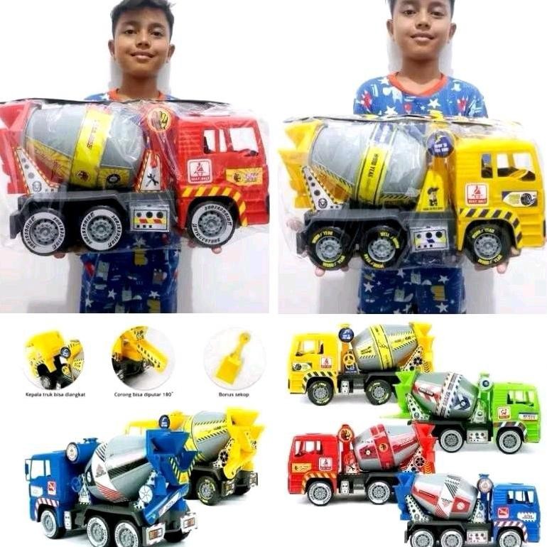 Mainan Truk Molen Jumbo KGP Beton - Mobil Mixer Truck Besar Anak Plastik