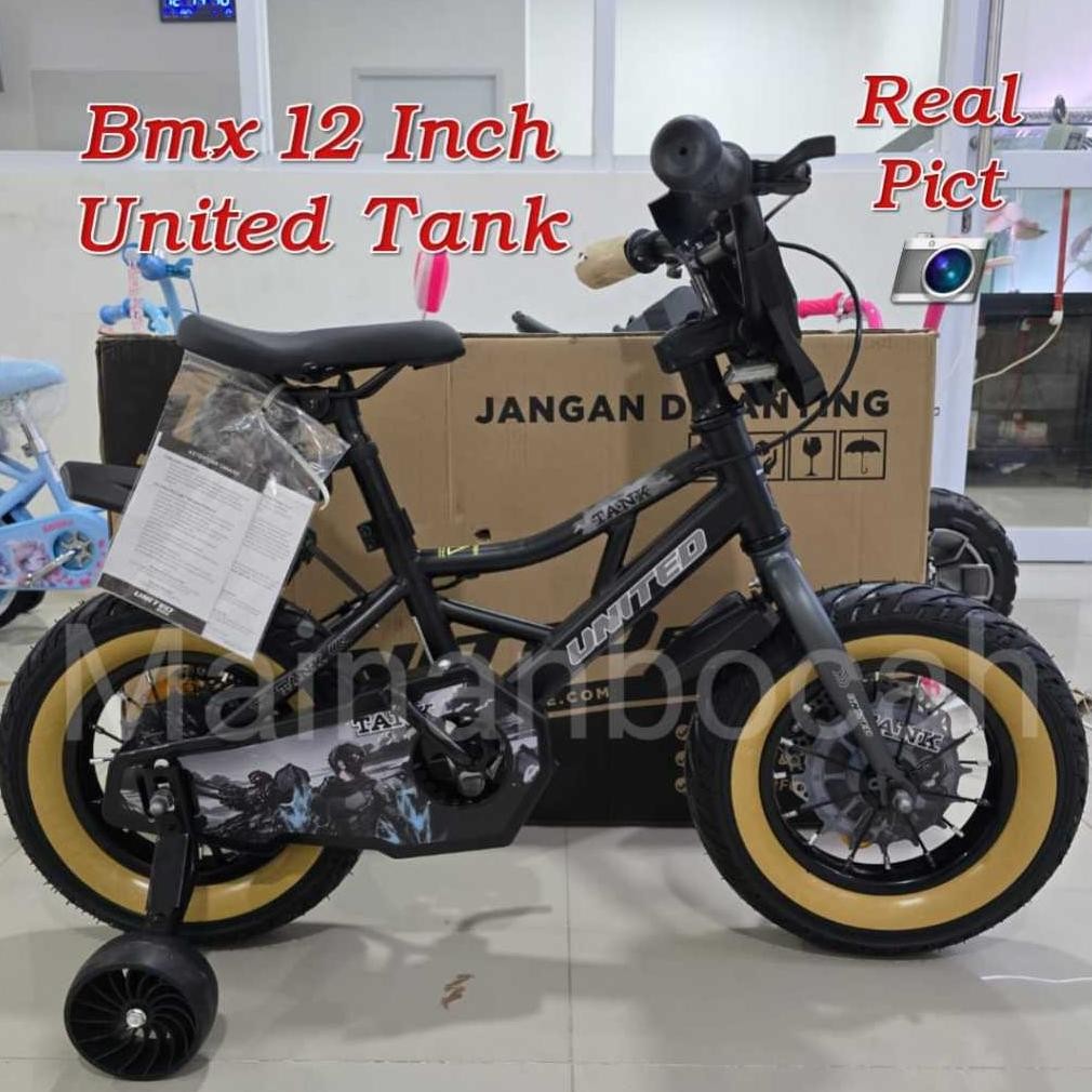 SEPEDA ANAK BMX 12 INCH UNITED TANK REM CAKRAM BY:UNITED TERBARU