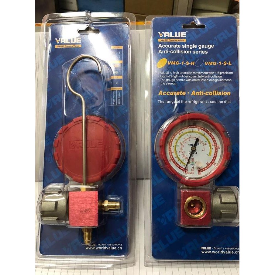 MANIFOLD AC VALUE R32 R410A R22 SINGLE / DOUBLE SIGHTGLASS VMG-1-S-L ORIGINAL DAN TERPERCAYA