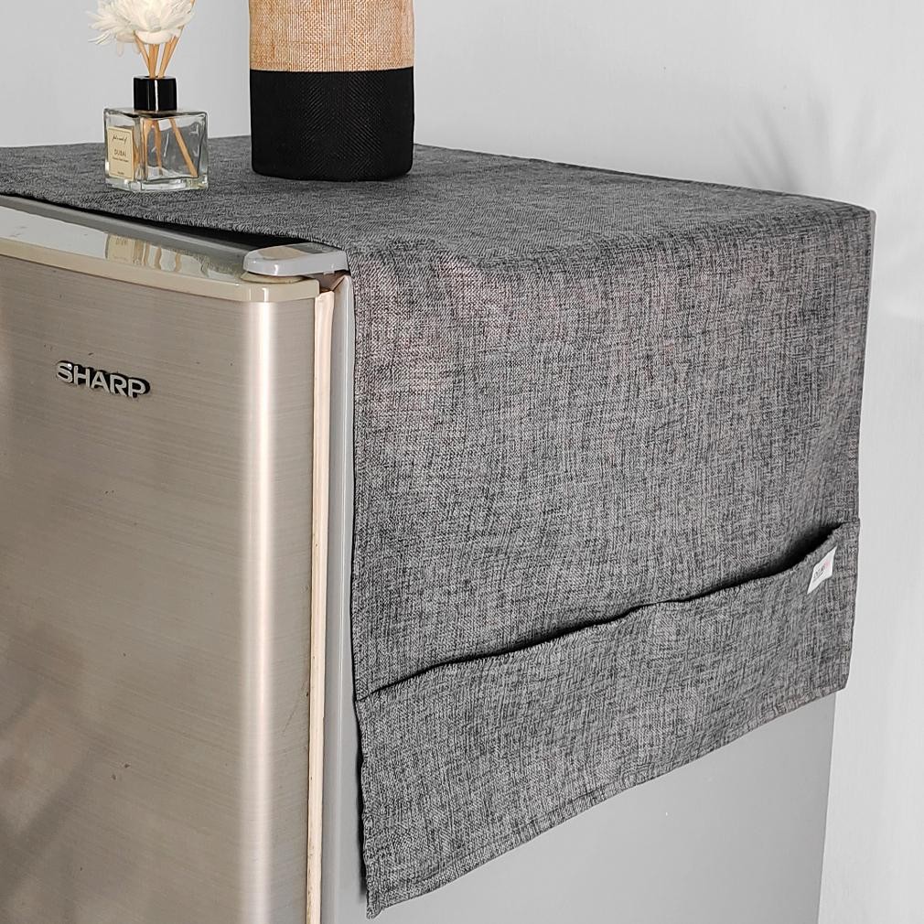 Promo Pjj-1621 Tutup Kulkas Denim Polos  /Tutup Kulkas Kain Aesthetic / Cover Kulkas Minimalis  / Ta