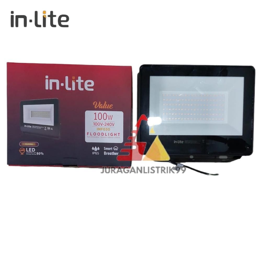 Inlite - Lampu Sorot Floodlight Led Inlite Value 100W 100 Watt Inf030 / Lampu Sorot Tembak / Lampu S