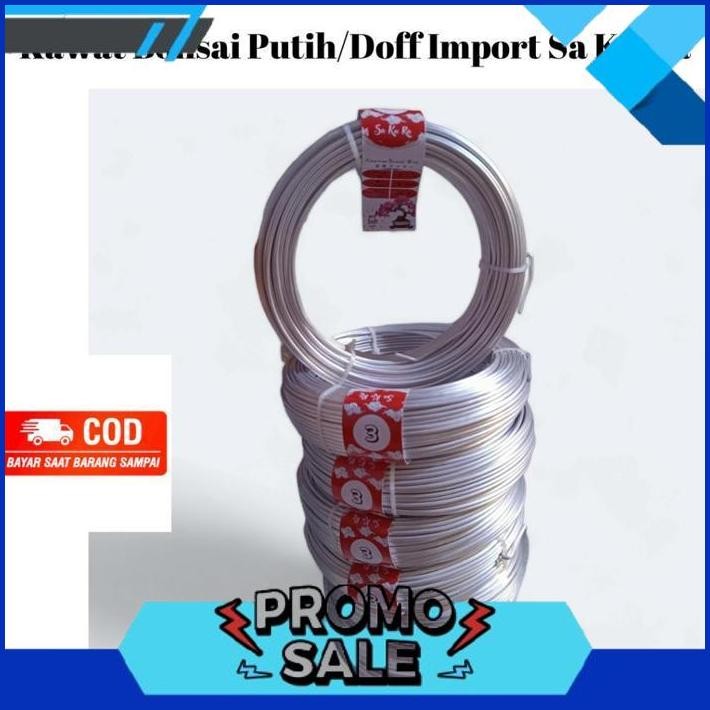 OFFER DISCOUNT KAWAT BONSAI PUTIH DOFF IMPORT SAKURA 1 MM SAMPAI 7 MM ALUMINIUM MURNI 99,9%, 1 ROLL,