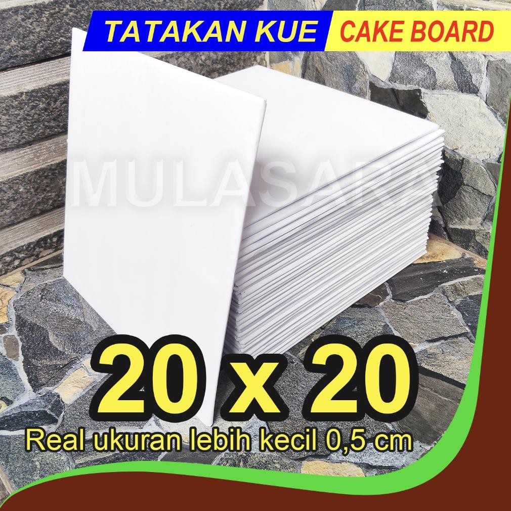 Bisa Cod Tatakan Kue 20X20 Putih Cake Board / Alas Kue Ulang Tahun / Tatakan Kue Ulang Tahun ||