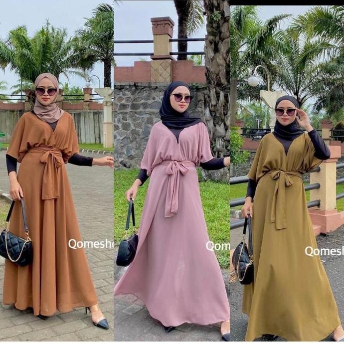 JH8 Dress Zora wanita bahan ceruti premium baju pesta Muslim Manset Gamis  Mewah