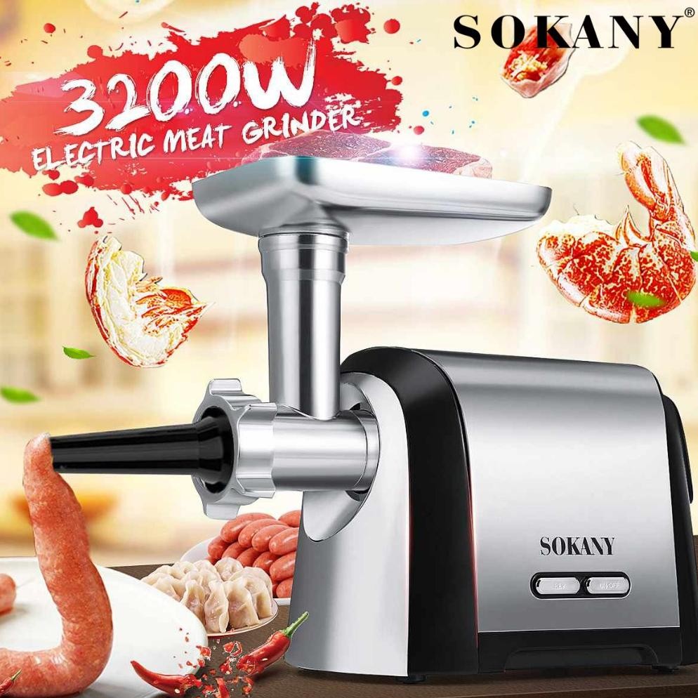 SOKANY Food Procecor 3200W Blender Kitchen Mesin Penggiling Daging Listrik Mesin Penggiling Bakso Me