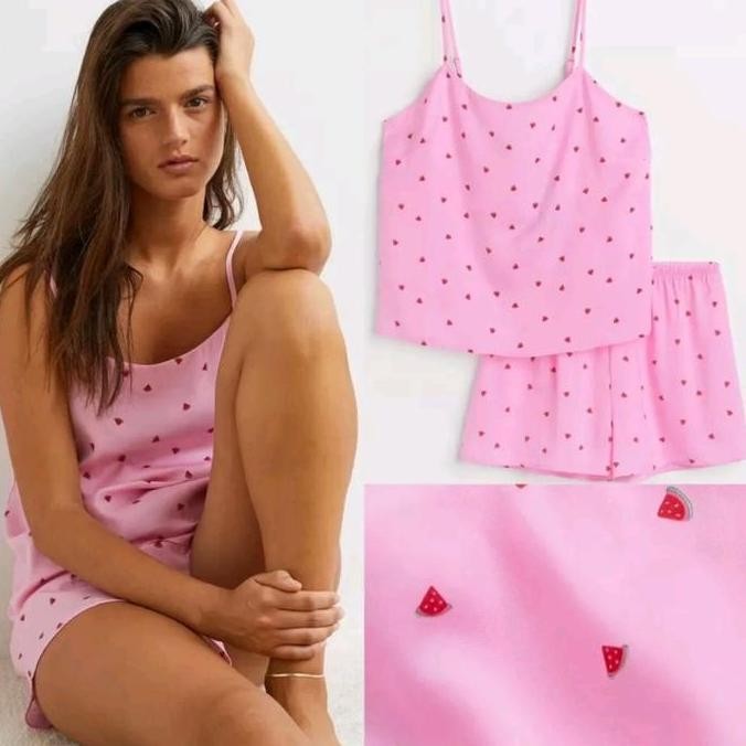 H&M SETELAN SET BAJU TIDUR TANKTOP PIYAMA PAJAMAS CAMISOL KAMISOL HNM