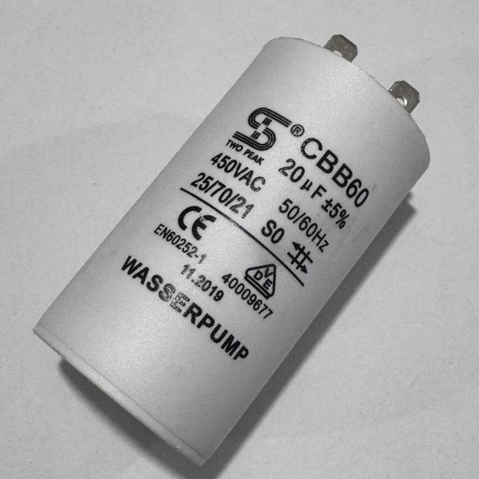 Sparepart Kapasitor Pompa Booster Wasser Pb 318 Ea Pw 225 Ea 20Uf 450V Socket Original