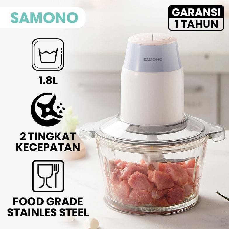 SAMONO Food Processor Chopper 1.8 L - SW-069 / SW-069 White Blue - SW-069S SW069 SW069s