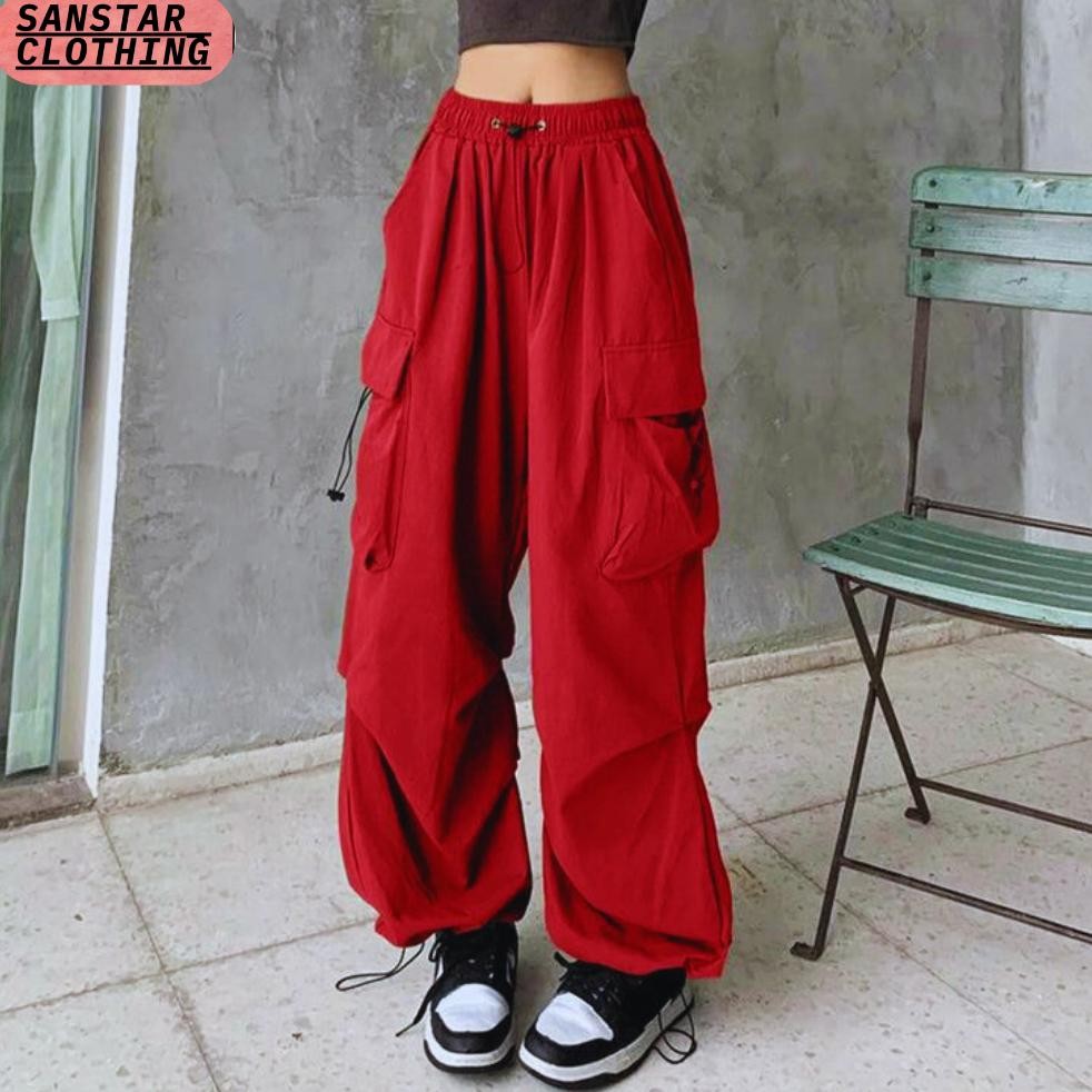 Celana Cargo Harajuku Kargo Teachwear Stretwear Pria Wanita COD Cargo Pants Unisex